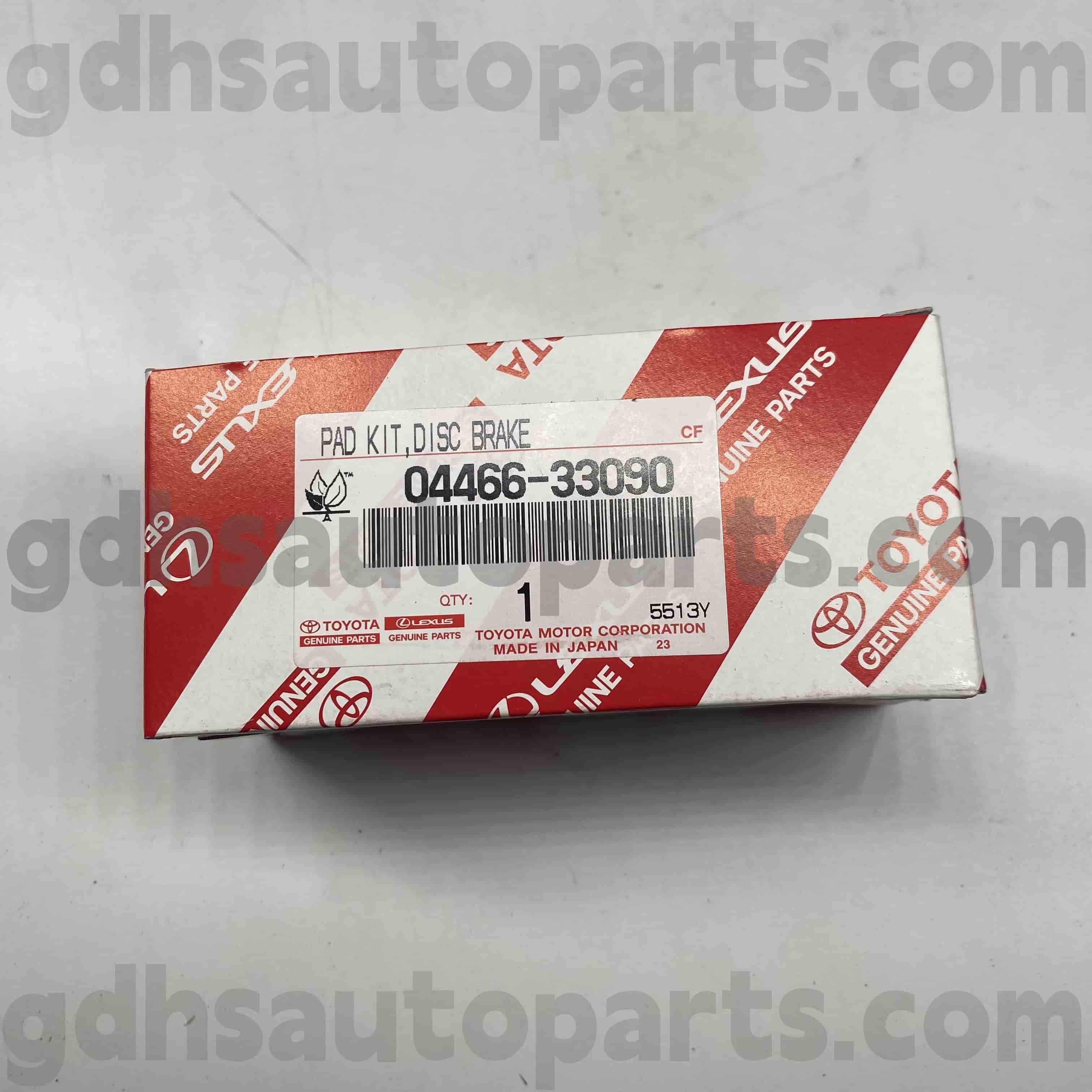 04466-33090 Toyota ehtsad osad tagumised piduriklotsid Camryle, Lexus ES300/330 šassii nr. ACV30 MCV30 ES